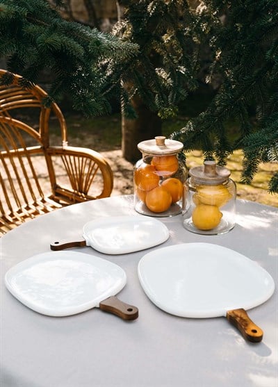 The Mia Woody Porselen Servis Tabağı 38x25 cm