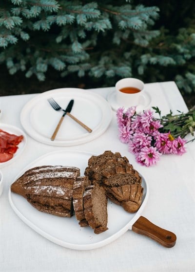 The Mia Woody Porselen Servis Tabağı 44x30 cm