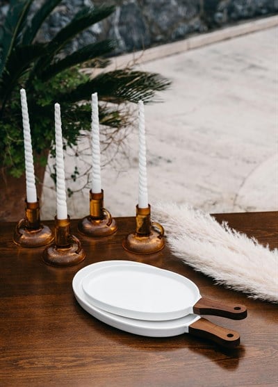 The Mia Woody Porselen Servis Tabağı 36x17 cm