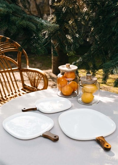 The Mia Woody Porselen Servis Tabağı 44x30 cm