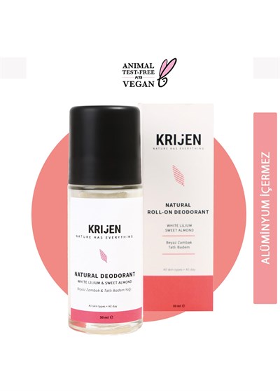 Krijen Beyaz Zambak ve Tatlı Badem Roll-On Deodorant 50 Ml