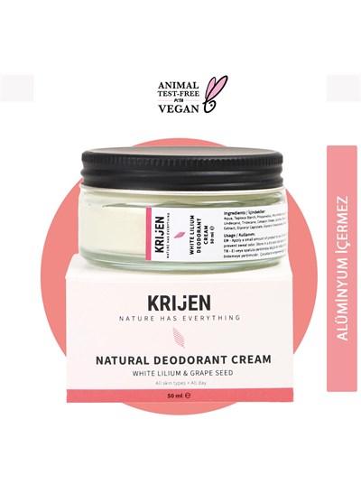 Krijen Beyaz Zambak ve Üzüm Çekirdeği Krem Deodorant 50 Ml