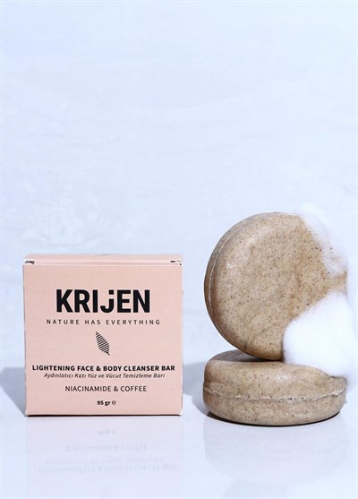 Krijen Nıacınamıde ve Coffee Aydınlatıcı Katı Yüz Ve Vücut Temizleme Barı 95 Gr