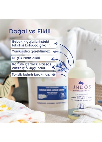 Lindos Çamaşır Sabunu Kokusuz Bebek 600ml