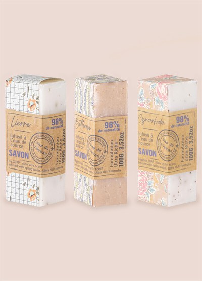Mas du Roseau Beet Rosehip Ivy Soap Set Bitkisel Sabun Seti