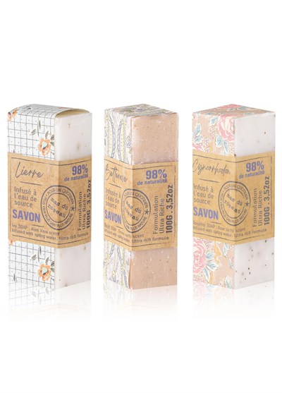 Mas du Roseau Beet Rosehip Ivy Soap Set Bitkisel Sabun Seti