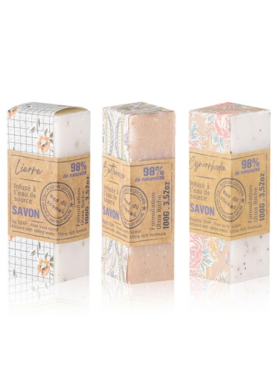 Mas du Roseau Beet Rosehip Ivy Soap Set Bitkisel Sabun Seti