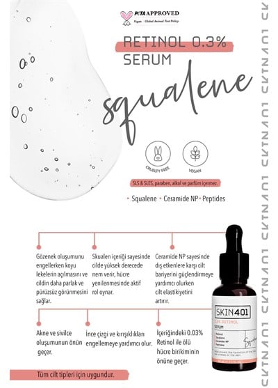 Skin401 %0.3 Retinol Serum 30ml