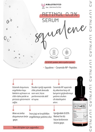 Skin401 %0.3 Retinol Serum 30ml
