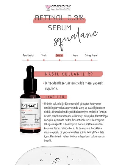 Skin401 %0.3 Retinol Serum 30ml