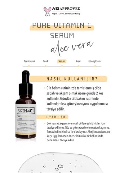 Skin401 %10 Vitamin C Aydınlatıcı Renk Tonu Eşitleyici Serum 30ml