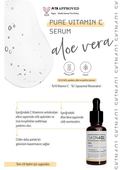 Skin401 %10 Vitamin C Aydınlatıcı Renk Tonu Eşitleyici Serum 30ml