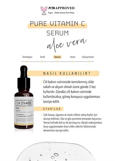 Skin401 %10 Vitamin C Aydınlatıcı Renk Tonu Eşitleyici Serum 30ml