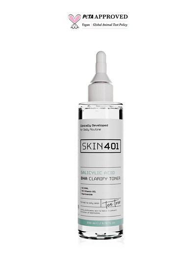 Skin401 %2 Salisilik Asit BHA Arındırıcı, Gözenek Sıkılaştırıcı Siyah Nokta Karşıtı Tonik 200ml