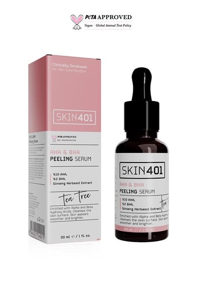 Skin401 AHA %10 BHA %2 Canlandırıcı Cilt Tonu Eşitleyici Yüz Peeling Serum 30ml