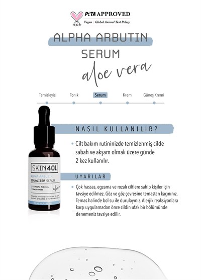 Skin401 Arbutin %2 Cilt Tonu Eşitleyici Leke Karşıtı Serum 30ml