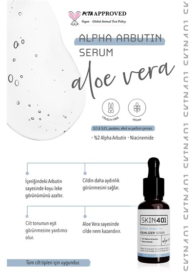 Skin401 Arbutin %2 Cilt Tonu Eşitleyici Leke Karşıtı Serum 30ml