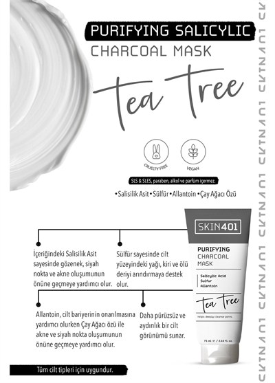 Skin401 Arındırıcı Sülfür & Kömür Maskesi 75ml