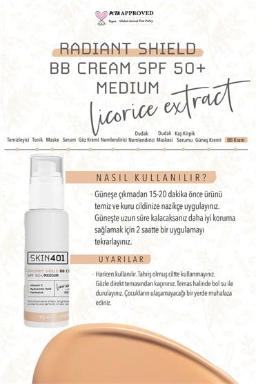 Skin401 Aydınlatıcı BB Krem SPF 50+Medium Tone