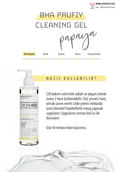 Skin401 BHA Arındırıcı Siyah Nokta Karşıtı Yüz Temizleme Jeli 200ml