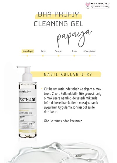 Skin401 BHA Arındırıcı Siyah Nokta Karşıtı Yüz Temizleme Jeli 200ml