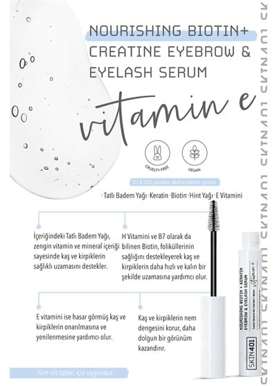 Skin401 Biotin+Keratin Besleyici Kaş Kirpik Serumu 6.5ml