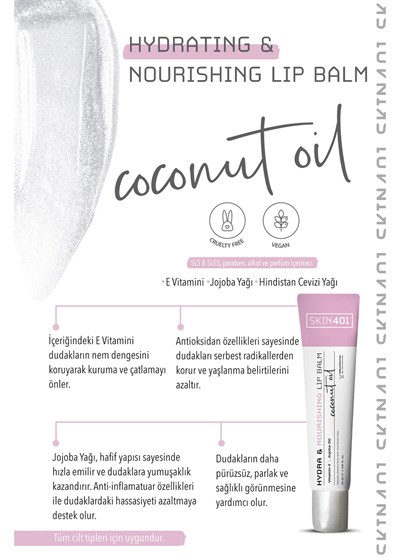 Skin401 Nemlendirici ve Besleyici Dudak Balmı 15ml