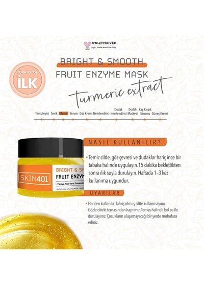 Skin401 Parlak ve Pürüzsüz Meyve Enzim Maskesi 100 ml