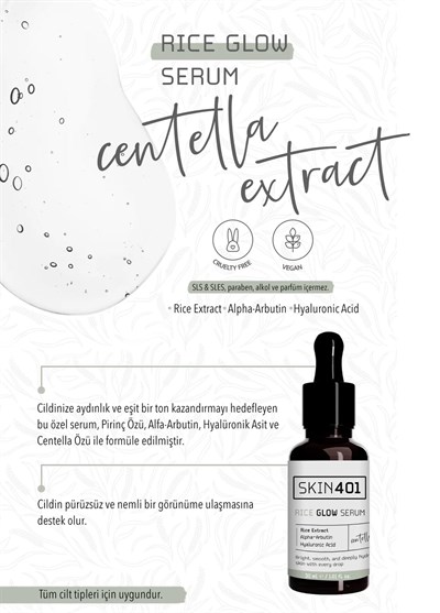 Skin401 Pirinç Özlü Aydınlatıcı ve Parlaklık Etkili Serum 