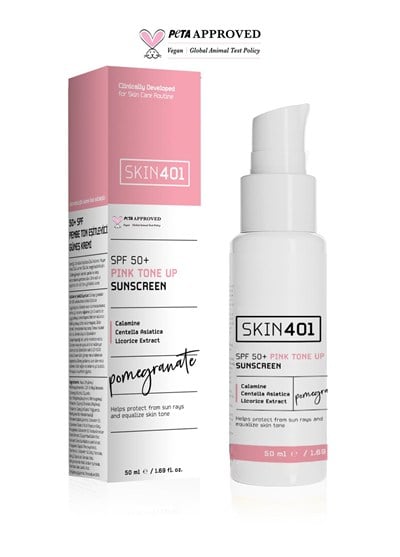 Skin401 SPF 50+ Pembe Ton Eşitleyici Güneş Kremi 50 ml
