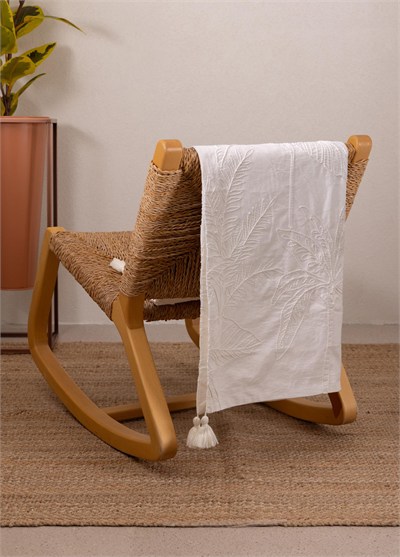 The Mia Throw Koltuk Şalı Püsküllü Krem 170x130