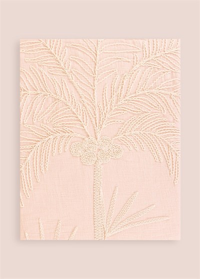 The Mia Throw Koltuk Şalı Püsküllü Pudra 170x130