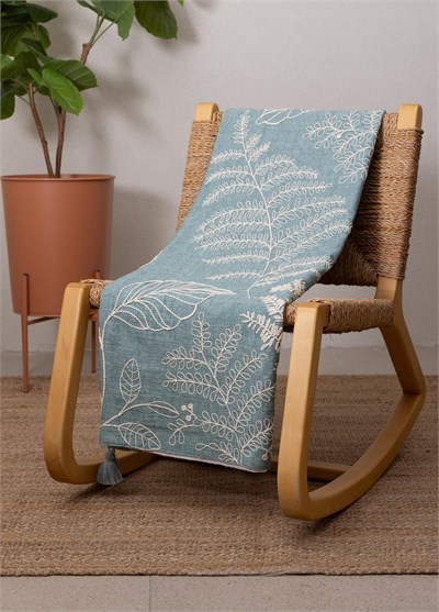 The Mia Throw Koltuk Şalı Püsküllü Yeşil 170x130