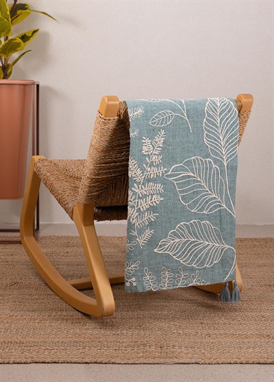 The Mia Throw Koltuk Şalı Püsküllü Yeşil 170x130
