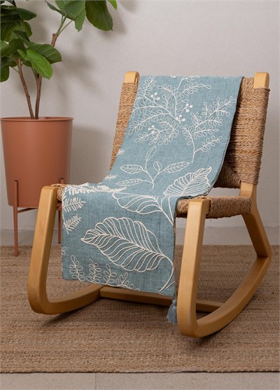 The Mia Throw Koltuk Şalı Püsküllü Yeşil 170x130