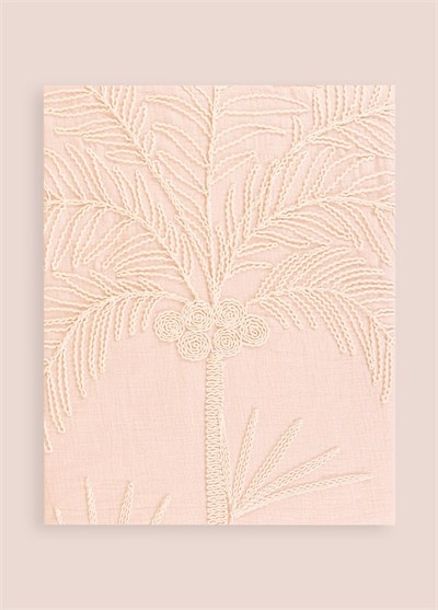 The Mia Throw Koltuk Şalı Püsküllü Pudra 170x130