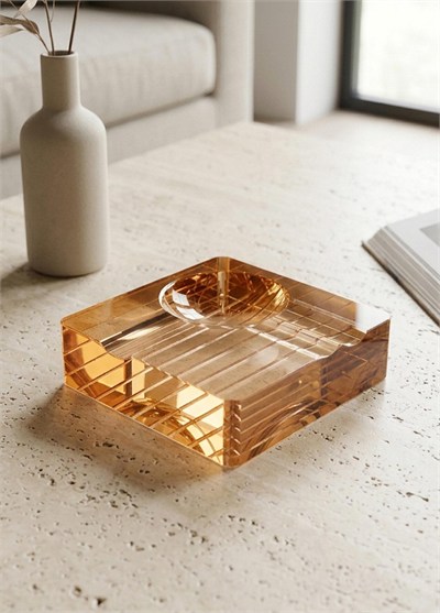The Mia Kristal Puro Küllüğü Amber 13x13 Cm