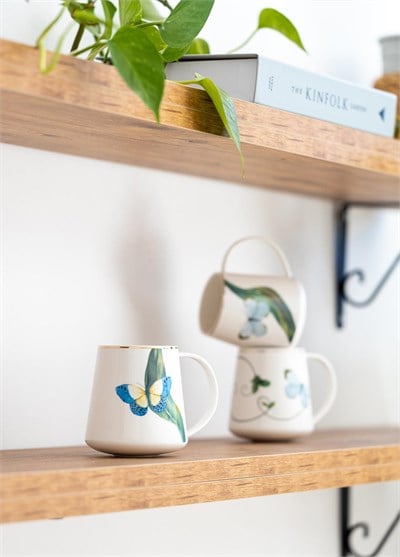 The Mia Folium Blue Porselen Kupa KPA0262 340 cc