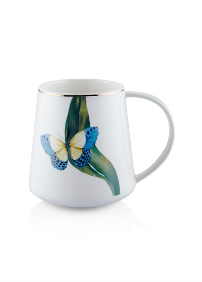 The Mia Folium Blue Porselen Kupa KPA0262 340 cc
