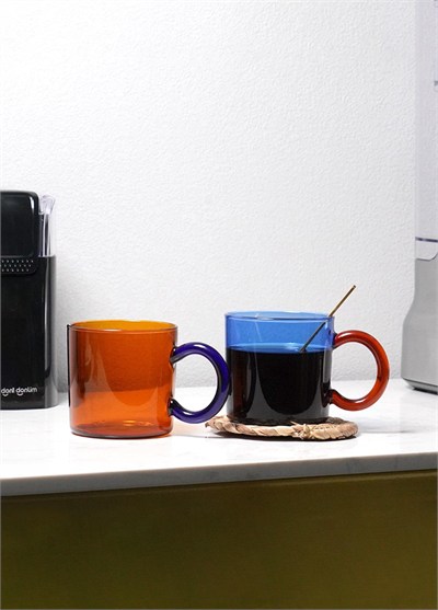 The Mia Renkli Cam Kupa Amber 250 ml 