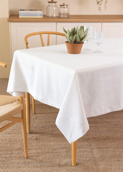 The Mia Linen Plus Dikdörtgen Masa Örtüsü Taş 150x230 cm