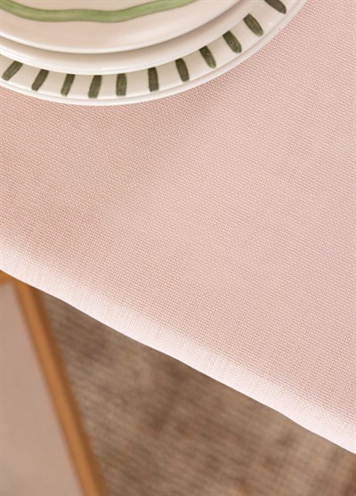 The Mia Linen Plus Dikdörtgen Masa Örtüsü Pudra 150x230 cm