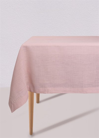 The Mia Linen Plus Dikdörtgen Masa Örtüsü Pudra 150x230 cm