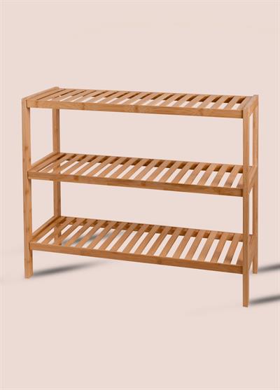 The Mia Bambu 3 Katlı Düzenleyici Dolap Raf Ayakkabılık 70x59x26 Cm