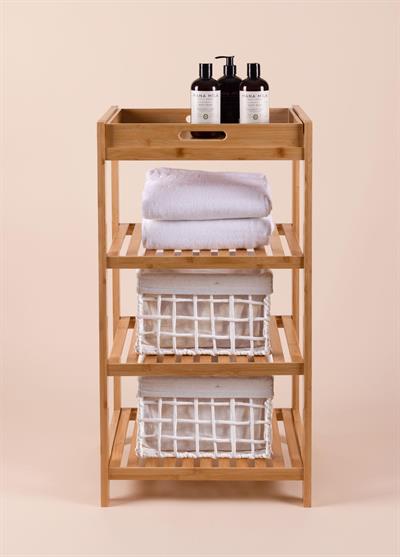 The Mia Bambu 4 Katlı Tepsili Düzenleyici Dolap Raf 75x40x30 Cm