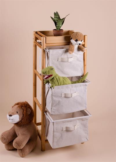 The Mia Bambu 3 Bez Çekmeceli Düzenleyici Dolap Raf 90x35x30 Cm