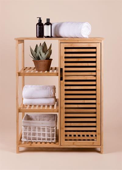 The Mia Bambu 4 Katlı Kapaklı Düzenleyici Dolap Raf 87x66x33 Cm