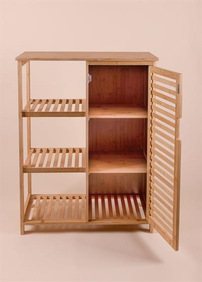 The Mia Bambu 4 Katlı Kapaklı Düzenleyici Dolap Raf 87x66x33 Cm