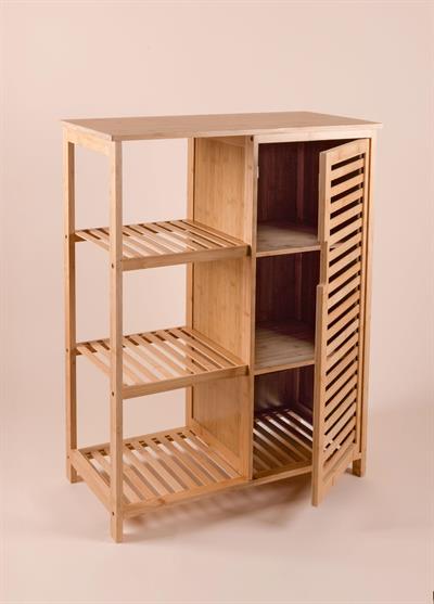 The Mia Bambu 4 Katlı Kapaklı Düzenleyici Dolap Raf 87x66x33 Cm