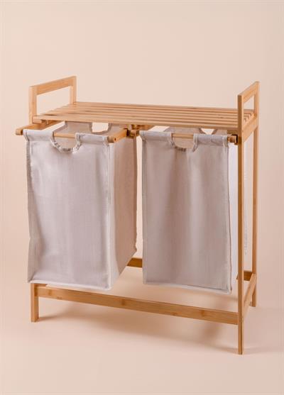 The Mia Bambu 2 Bölmeli Çamaşır Sepeti 74x64x33 Cm